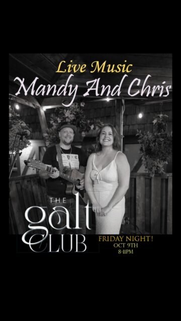 Cambridge ! ❤️ We excited to be back at the coolest sweetest spot in Galt !  @thegaltclub Come for 🍸🍹See you there  8-11pm FRIDAY ! 💗 @mandyyychris  #livelocalmusic #galtlove
