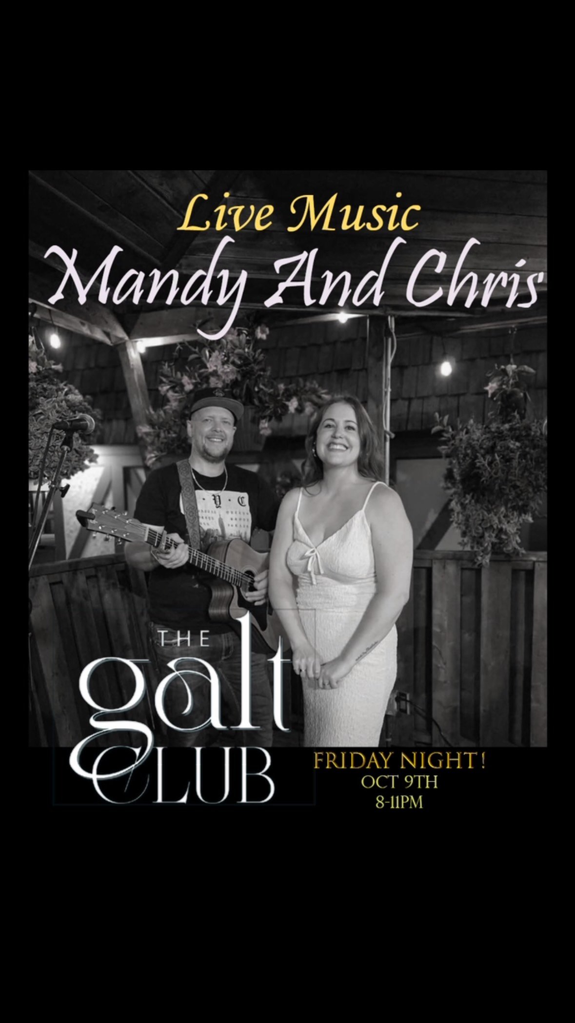 Cambridge ! ❤️ We excited to be back at the coolest sweetest spot in Galt !  @thegaltclub Come for 🍸🍹See you there  8-11pm FRIDAY ! 💗 @mandyyychris  #livelocalmusic #galtlove